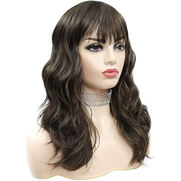 DILLARDS X-Tress Bob Wig Black 45 Cm Women's Wig With Charming Fringe Black Wig For Girls Hair Curly Wig With Rubber Cap Comfortable To Wear (Brown) - Image 5
